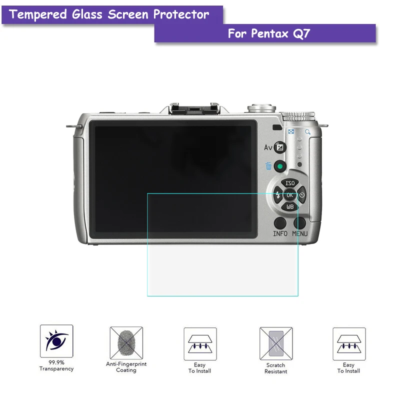 

9H Hardness Premium Tempered Real Camera Glass LCD Screen Protector Shield Film For Pentax Q7 Q-7 Accessories