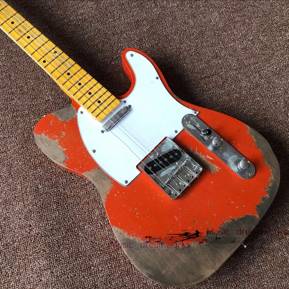 

China Becoda OEM SHOP electric guitar The new handmade remains old TL Alder body electric guitar