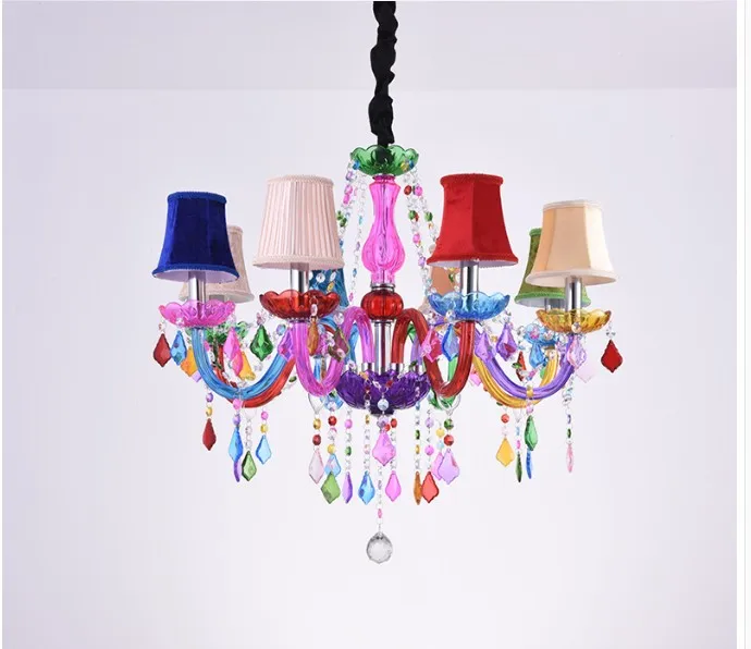 Decorative Colorful Chandelier Bohemia Chandelier lustres de cristal Decoration Tiffany Pendants and Chandeliers Home Lighting