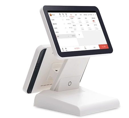 12 Inch Dual LCD Touc Layar Android POS Terminal Perangkat, Tablet Android Kartu Elektronik Konsumen Mesin POS Terminal Komputer Desktop