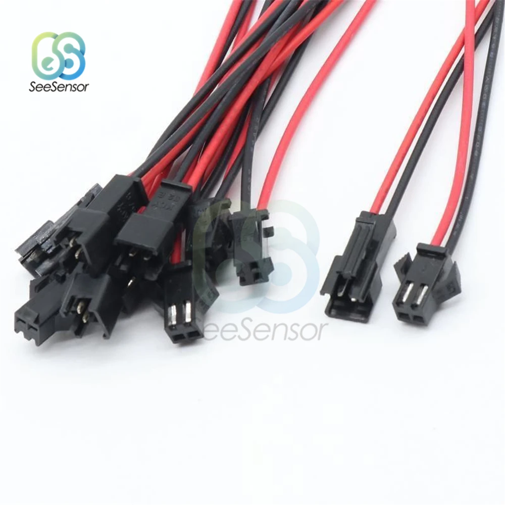 5Pairs 10cm 15cm 30cm Long JST SM 2Pins 2P Plug Male to Female Wire Connector LED Connectors