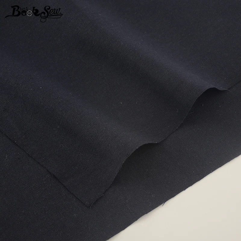 Booksew Quilting Textile Cotton Linen Fabric Dark Black Color Sewing Material Tablecloth Bag Curtain Cushion Pillow Zakka Tissu