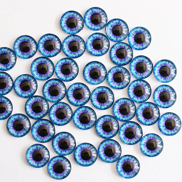 12mm Random Mixed Dragon Eyes Round Glass Cabochon Flatback Photo DIY Making  Accessory Pendant Base In Pairs 50pcs/lot K03036