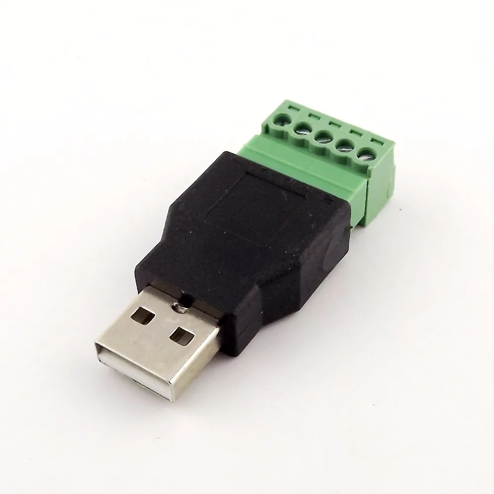 Imagem -05 - Usb 2.0 tipo a Macho para Parafusos de Pinos com Conector Adaptador de Terminal de Proteção 10pç