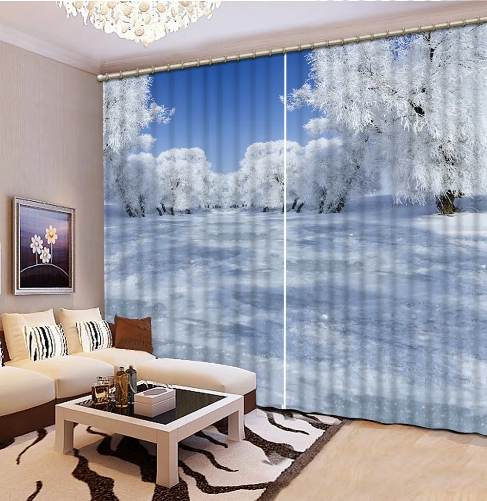 Home Decor Living Room Natural Art fashion decor home decoration for bedroom living room curtain snow custom curtain