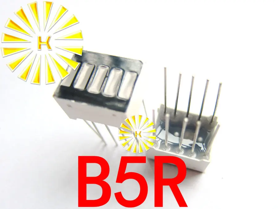 50PCS x 5 Segment Red Green Blue Digital Tube LED Bar 10*12.5mm Display Module B5R B5BB B5G Light Beads