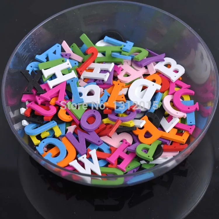 50pcs 20mm Mixed Letters Alphabet nonporous wooden decorative garment accessories Fit glued Scrapbooking Crafts JG-001