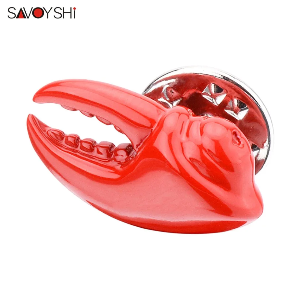 SAVOYSHI Fashion Lapel Pin For Mens Collar Red Enamel Brooches Party Gift Jewelry Coat Shirt Hat Bag Accessories Drop Shipping