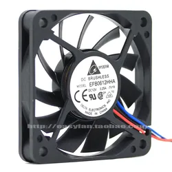 Delta EFB0612HHA 6010 60MM 60x60x10MM Computer Case Fan Graphics Card Cooling Fan 12V 0.25A With 3pin 4pin PWM