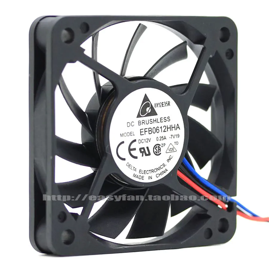 Delta EFB0612HHA 6010 60MM 60x60x10MM Computer Case Fan Graphics Card Cooling Fan 12V 0.25A With 3pin 4pin PWM