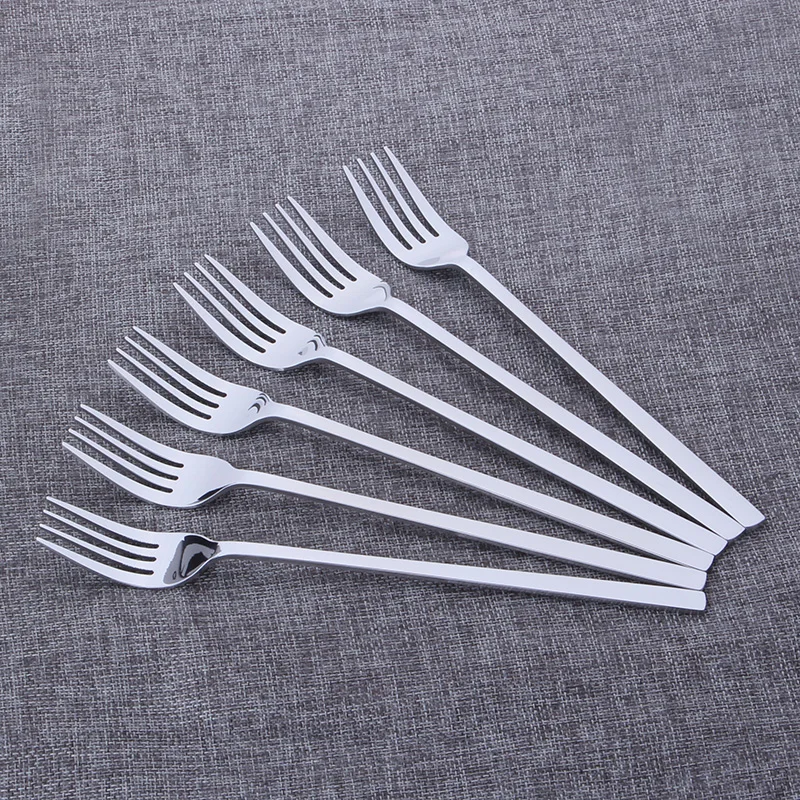 8.5\'\' Stainless Steel Table Fork Korean Long Handle Dinner Meat Food Steak Forks set Food Cutlery Kitchen Accessories 4pcs/6pcs