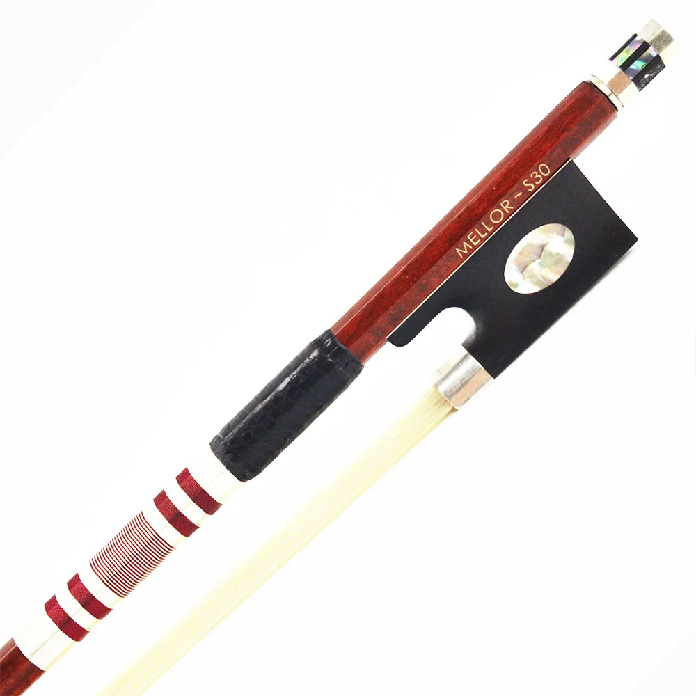 4/4 Size Silver Pernambuco Violin Bow Natural Horsehair Master Maker Amazing Tone MELLOR Solo Level S30 Violin Parts Accessories