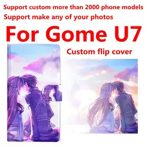 Bolsa de telefone personalizada com foto, capa de couro pu com flip para gome u7 12 principais vendas capa para gome u7 - №6