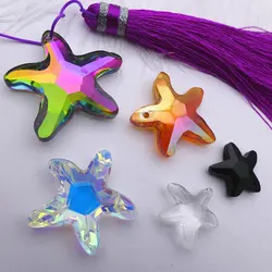 20/32/40 mm star shape chandelier crystals starfish curtain drop plated rainbow ab clear glass pendant jewelry DIY bead necklace