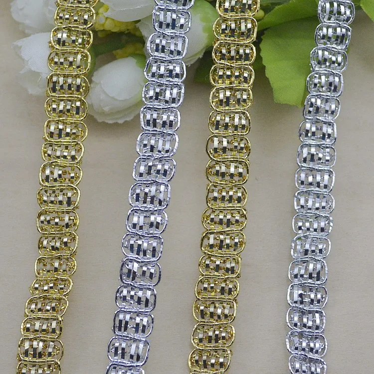 

100Metres DIY Craft Gold Silver Bullion Ribbon Curtain Accessory Wavy Webbing Garments Decorations Lace Stiching Tape Trimming