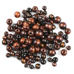 Brown Wooden Beads 10~500pcs 5/6/8/10/12MM Natural wood Eco-Friendly Flat Round Loose Beads For Jewelry Bracelets Making DIY