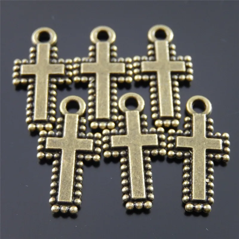 10PCS Cross Charms Pendants For Jewelry Making Alloy Handmade Crafts Finding Antique Bronze Wholesale AU35881