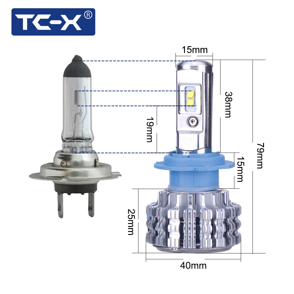 TC-X T1 Pro led lamp light H7 H1 H11 diode lamp 9006/HB4 H27/880 H4 LED Car Headlight Driving Passing Beam ptf Light Replacement