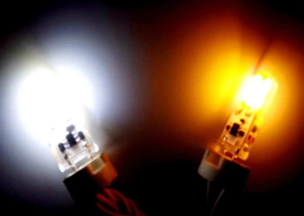 5 pces gy6.35 pino espiga de silicone led spotlight bulbo, pode ser escurecido led milho cristal lustre lâmpada ac/dc 12v economia de energia
