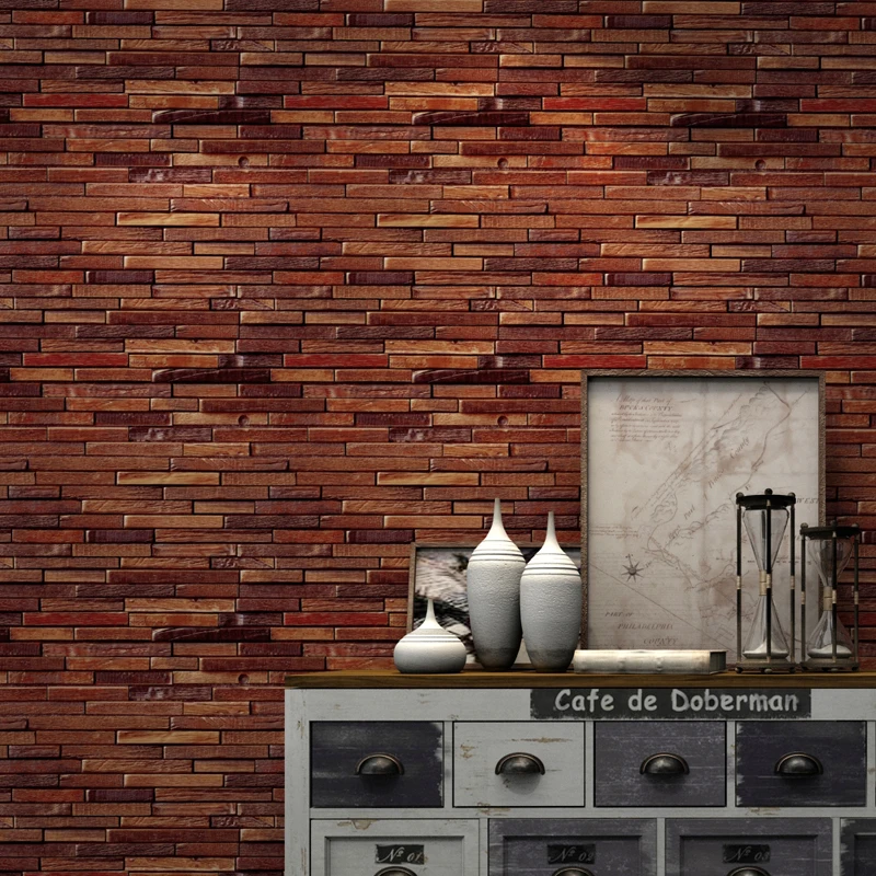 

Chinese Style Imitation Wood Wallpaper Bar Restaurant Bedroom Living Room TV Background Wall Paper Roll