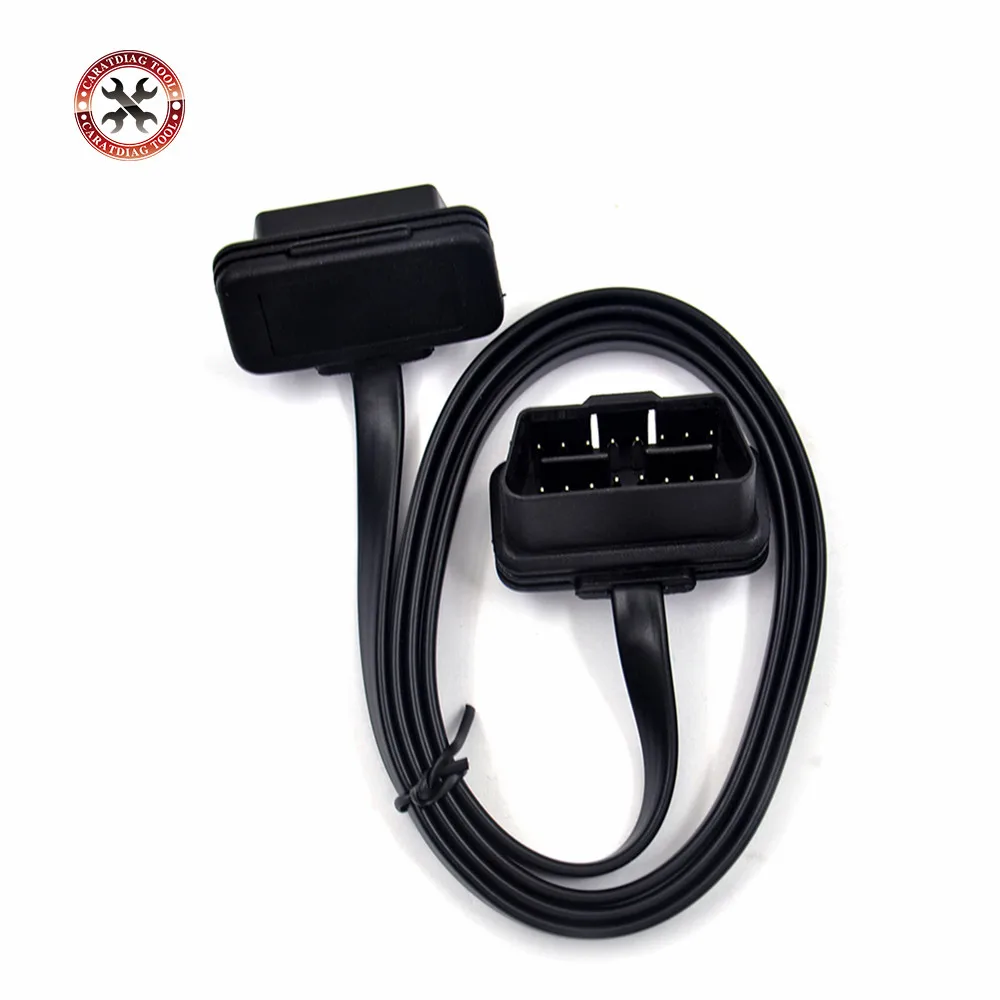 100cm 60cm Flat Thin As Noodle OBD2 OBDII OBD 16Pin ELM327 Male To Female Elbow Extension Cable Diagnostic Scanner Connector