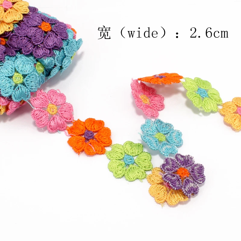 15yards=1pack Weave Flower Lace Trim Ribbon for Girls Hair Accessories Knit Non-stretch Lace Trim for Women Clothing Ornaments