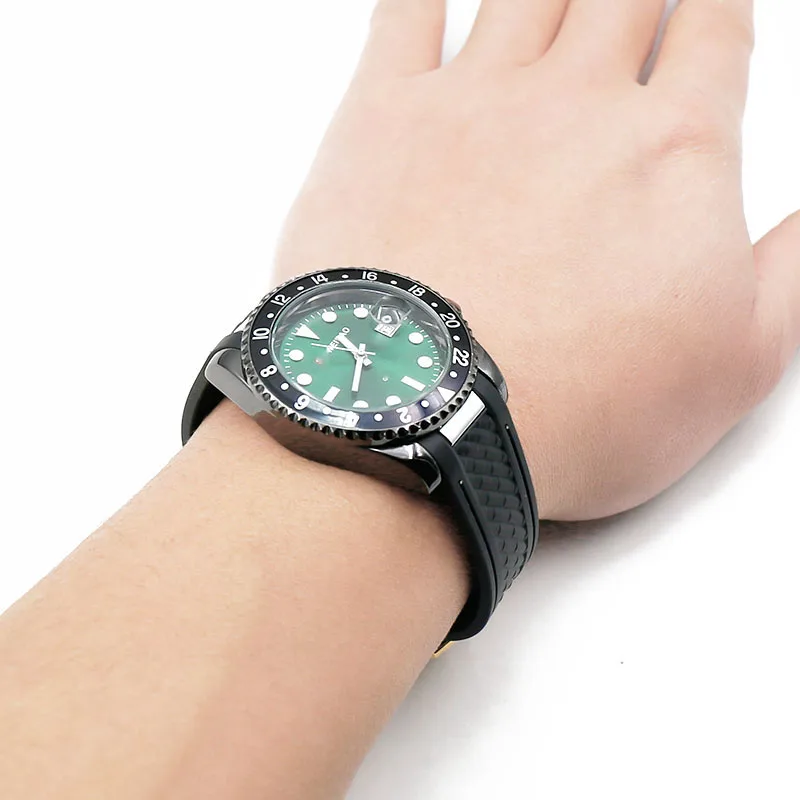 Men silicone strap 20mm watch accessories for Omega hippocampus 300 waterproof women's sports rubber strap AT150 8900 watch band