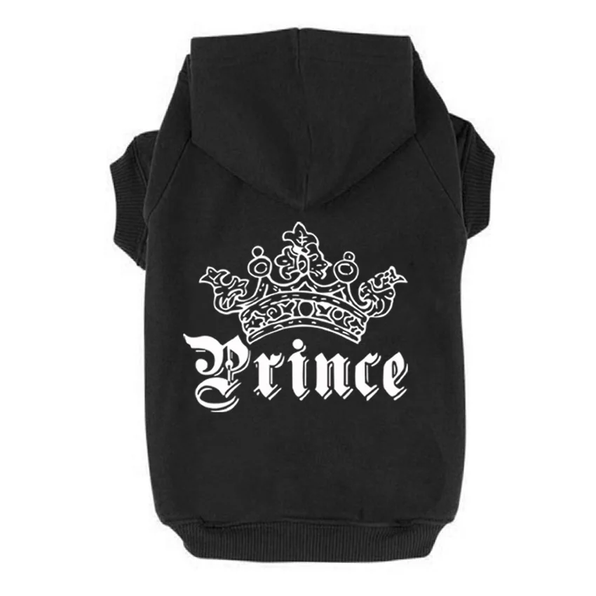 White Prince Printed Pet Puppy Dog Clothes Hoodies Jumpers Tracksuits for Chihuahua Teacup Care to Large Dogs