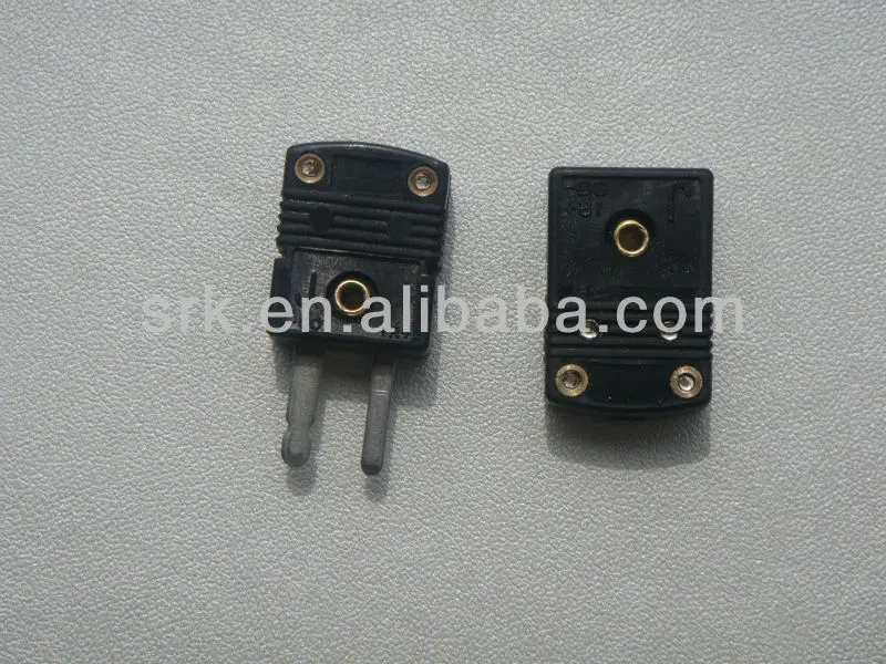 Mini Thermocouple Connector J type Black Color Flat pin Male and Female