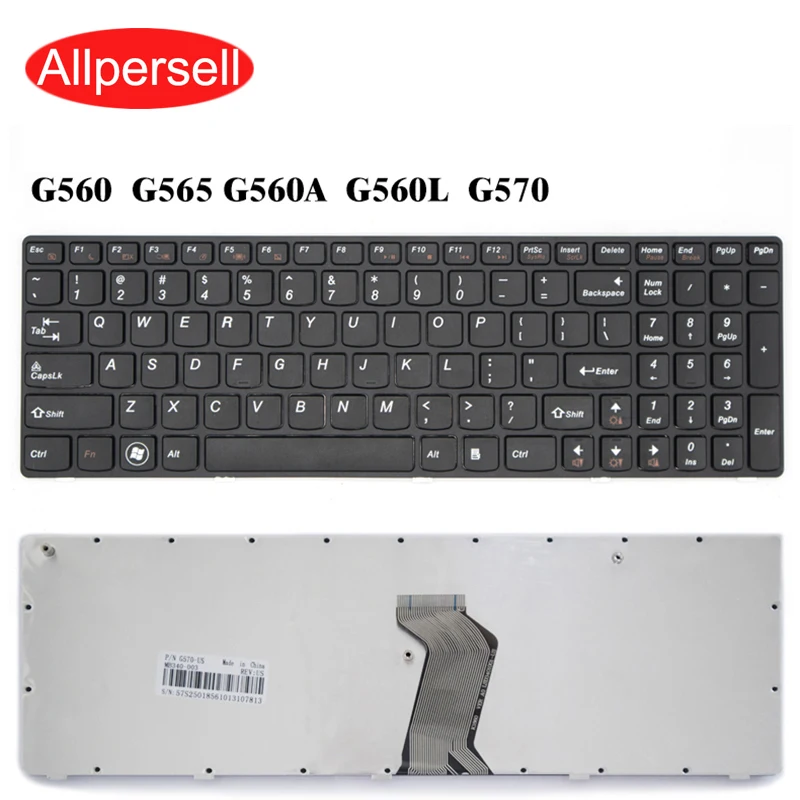 Teclado de ordenador portátil para Lenovo G560 G565 G560A G560L G570 G575 nuevo negro