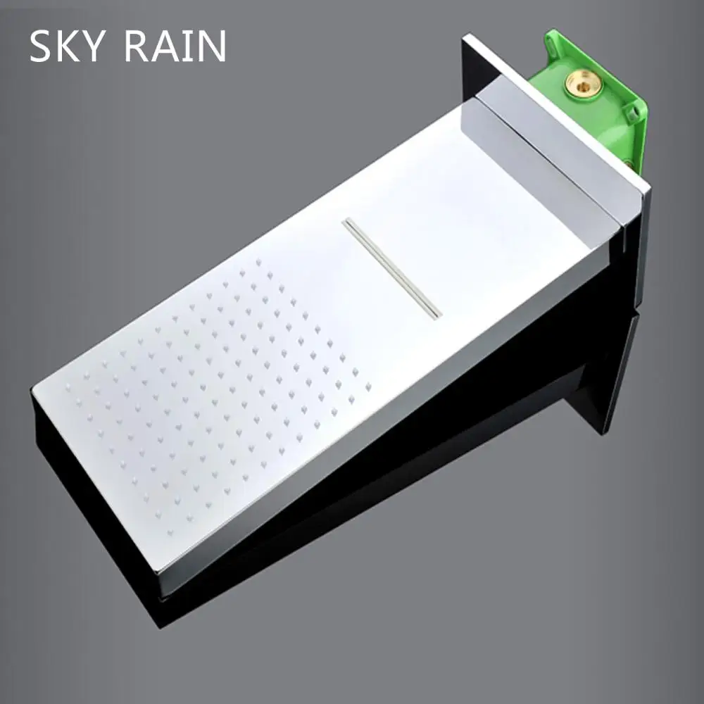 2024 Bathroom Wall Mounted Modern Style Multi Function Rainfall Waterfall Shower Head Panel Set Thermostatic Mixer High Flow