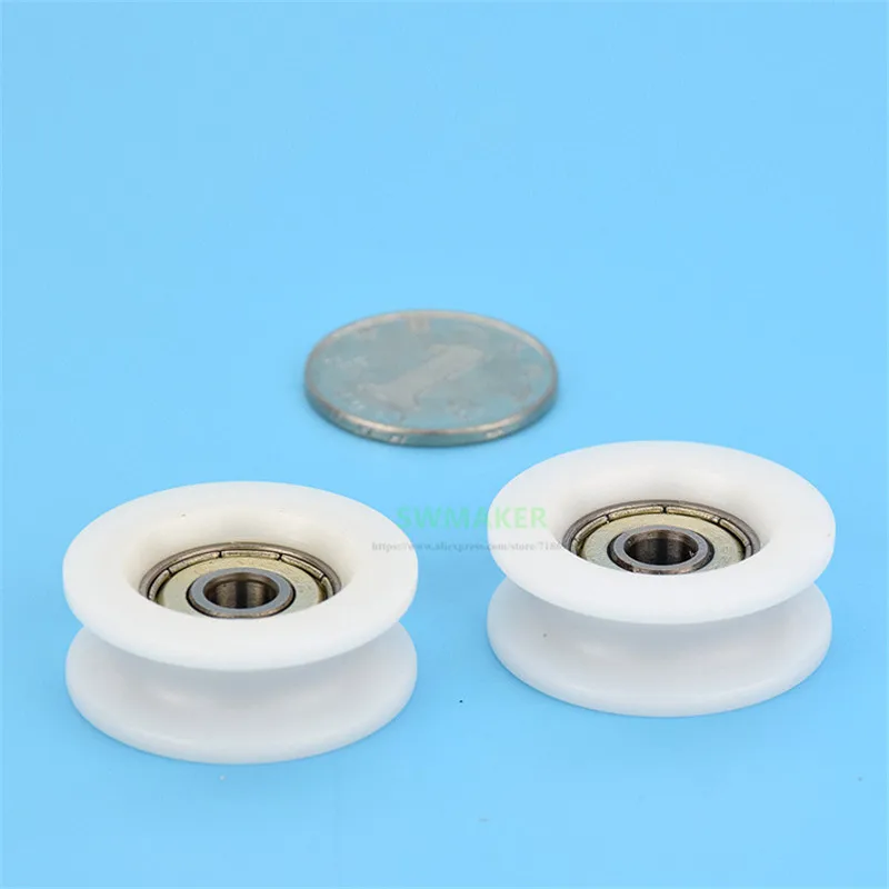 SWMAKER 6*32*12mm U type groove, plastic POM, guide wheel through 7mm diameter groove wheel, rolling pulley, bearing wheel