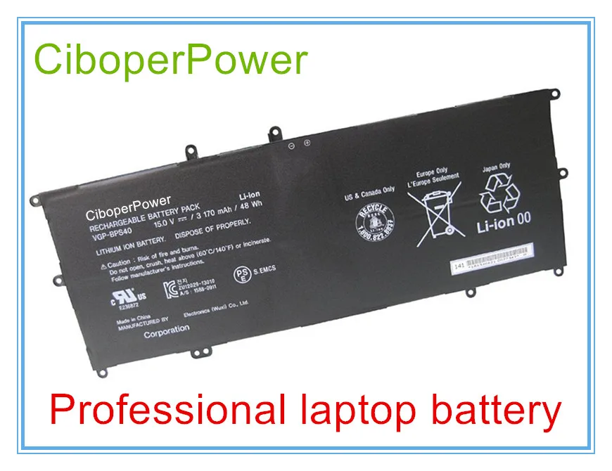 15V 48Wh original VGP-BPS40 Battery For  SVF 15A SVF15N17CXB 14A SVF14N SVF14NA1UL UltraBook VGP-BPS40