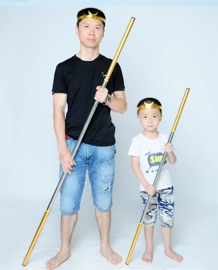 Jingubang Sun Wukong Toy for Children and Adults, Monkey King Weapon, Gold Cudgels, Stainless Steel, Martial Arts Gifts