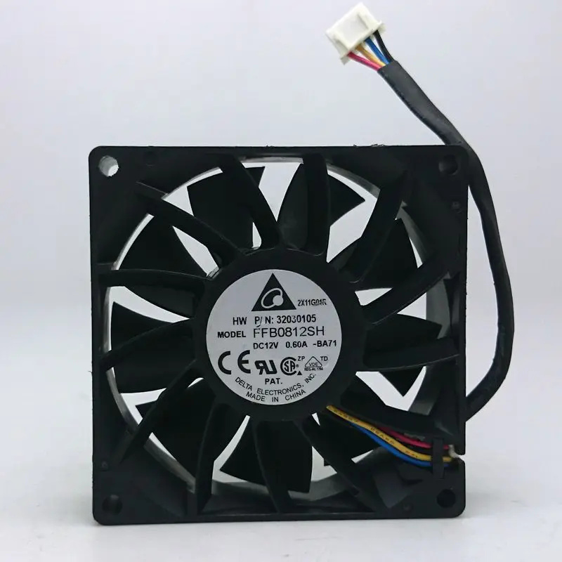 

USED DELTA 8025 8cm ATX 12V 0.6A FFB0812SH high rotating speed high air volume cooling fan