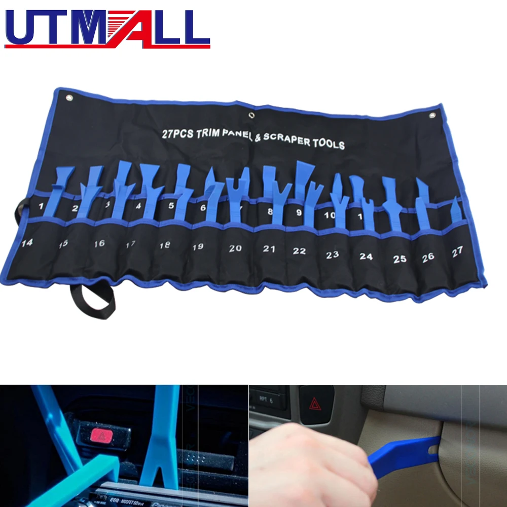 27pcs Car Trim Removal Tools Auto Door Panel Dash Radio Body Clip Open Pry Kit NEW