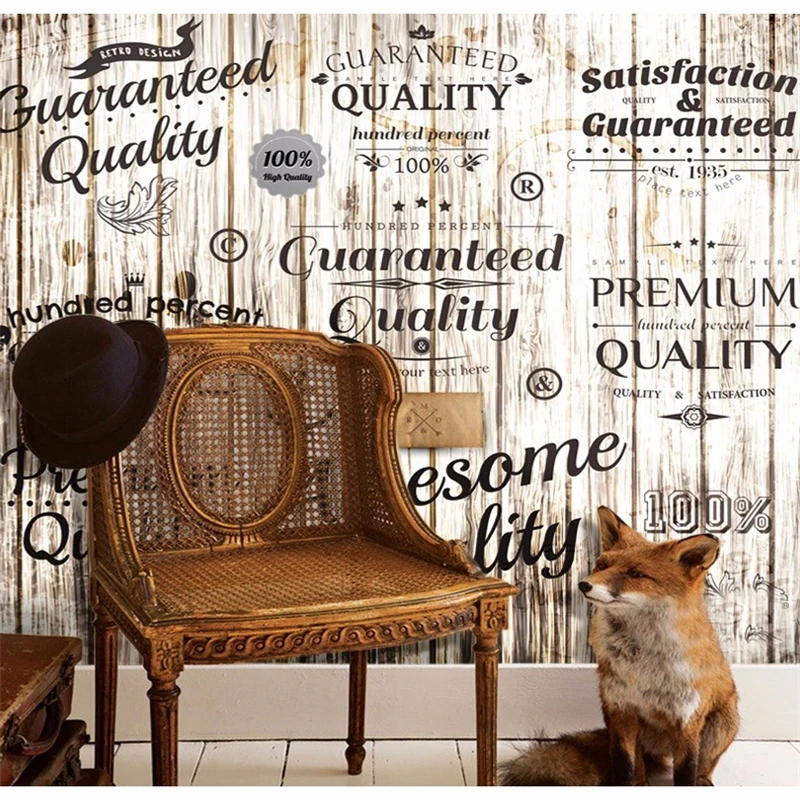 Custom mural TV sofa backdrop Decoration wallpaper retro personality letter wallpaper for walls 3 d papel de pared  wallpaper