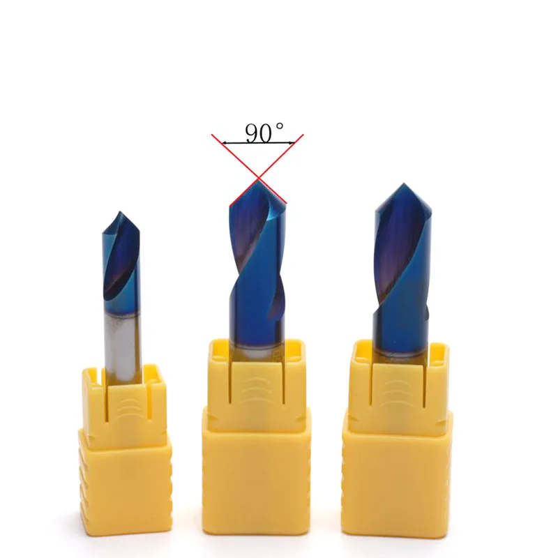 1PC HRC65 3MM 4MM 5MM 6MM 8MM 10 12mm 90 Degree Spot Drill Bit for Machining Hole Drill Chamfering Tools Tungsten Carbide Steel