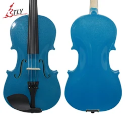 TONGLING-Blue Acoustic Violin, Beginner, Students, with Case, Bow, Rosin, Shoulder Rest, Mute Strings, 4/4, 1/2, 1/4, 1/8