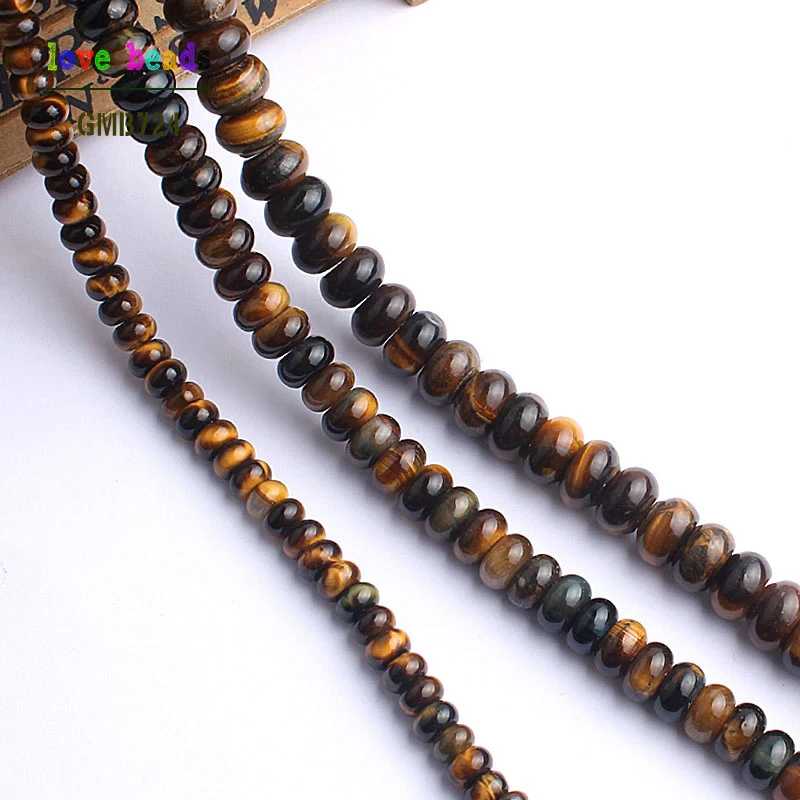 Natural Stone Beads Yellow Tiger Eye Stone Rondelle Beads For Jewelry Making 15.5inches 6/8/10mm Spacer Beads Making Bracelet
