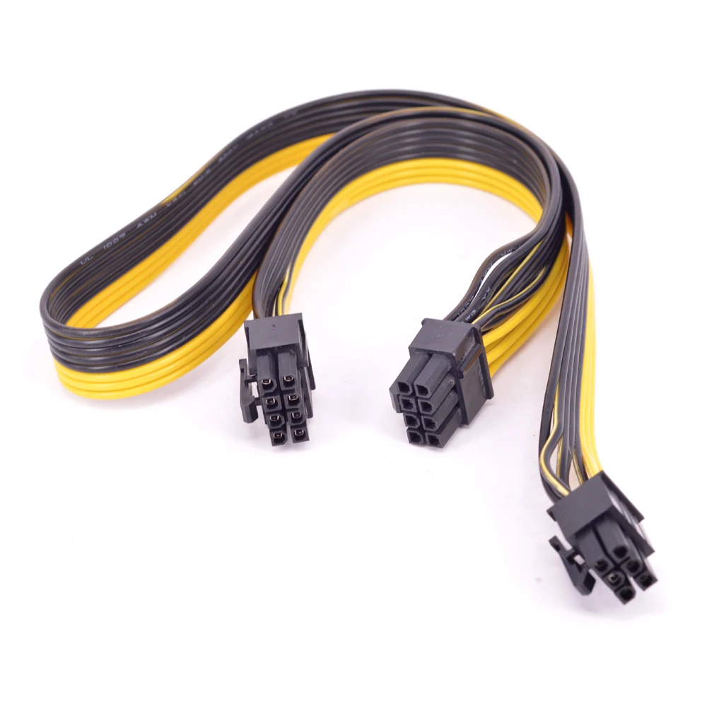 PCI-e 6 Pin to 2 Ports 6+2 Pin 8 Pin GPU 6Pin to 8pin Power Supply Cable for Cooler Master Silent Pro Gold 1200W Modular PSU