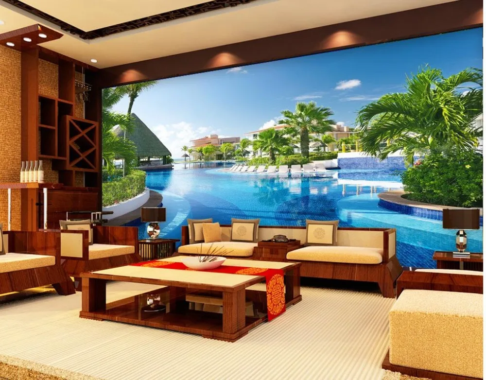 

3d wallpaper modern for living room murals swimming pool villa Wall Decoration Mural 3d wallpaper Non woven