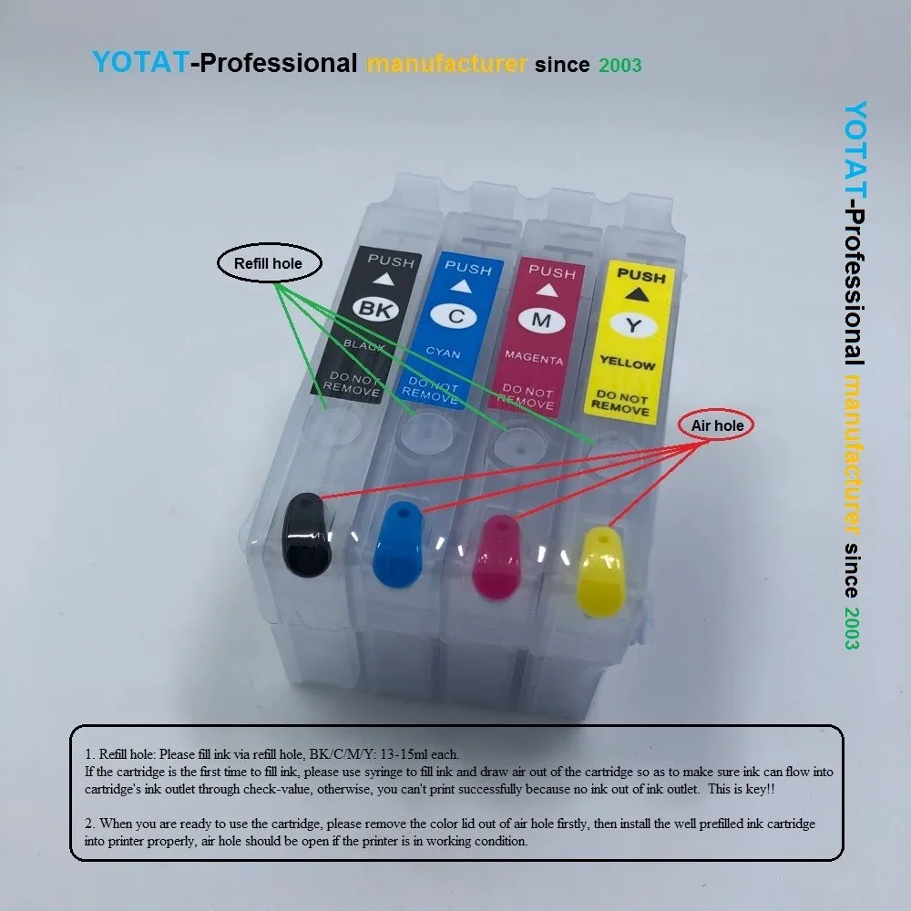 T1291 Refillable Ink Cartridge for Epson Stylus SX420W SX425W SX525WD SX620FW ​Office B42WD BX305F BX305FW BX320 BX320FW BX525WD