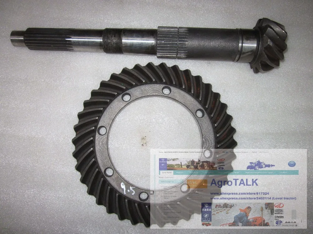 FT304.38J.115 FT304.38.141, the small bevel gear shaft with big spiral bevel gear for Foton LZT tractor FT304-454 LZT304-LZT454