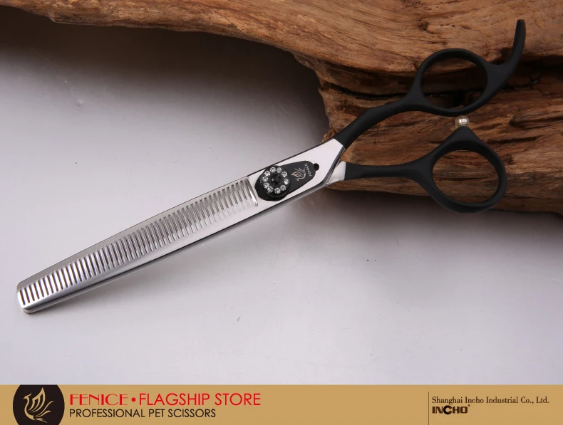 Fenice Hochwertige Tierhaarschere 7,0 7,5 Zoll Professionelle Japan 440c Schere zum Schneiden von Hundepflege – Detail 11