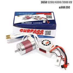 Platino Impermeabile 3650 4300KV 3900KV 5200KV Motore Brushless con 60A ESC Kit per 1/10 RC Auto Camion Giocattolo