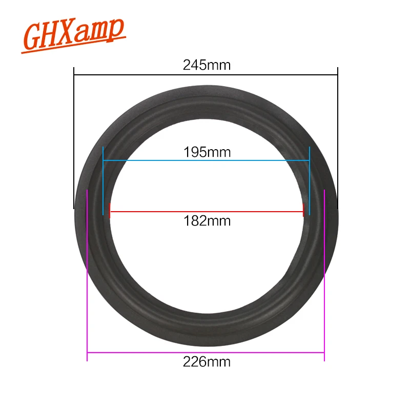 Ghxamp 2PCS 10 INCH 245MM Subwoofer Speaker Repair foam surround Parts Bass Suspension Horn Side