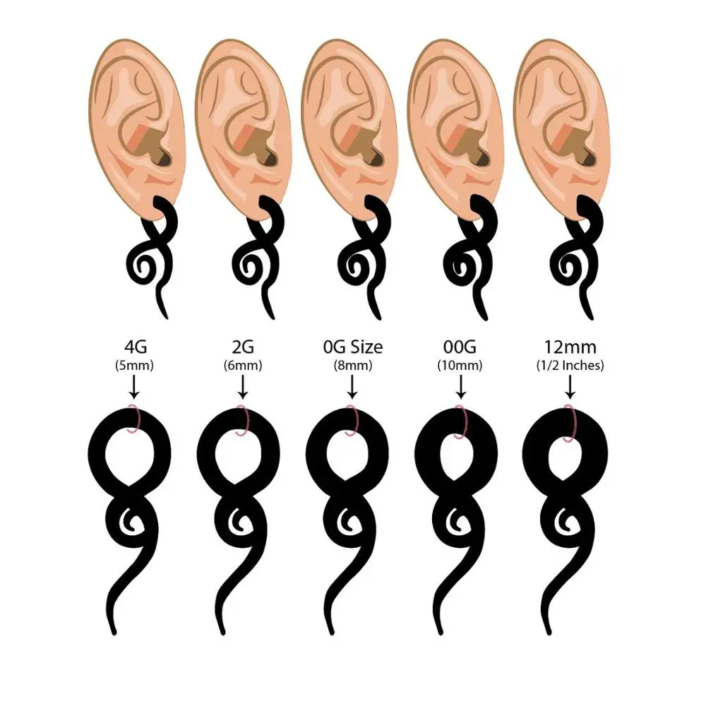 1 Pair New Style Glass Hand Made Ear Spiral Taper Plugs Earring 5 Colors Gauges Expander Stretcher Flesh Plugs Tunnel Piercing