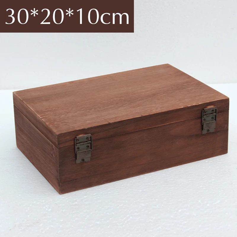 Wooden Deep Color Desktop Boxes, Large Store Wood Jewelry Storage