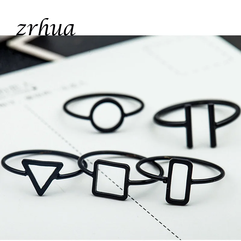 ZRHUA Brand Best Friends Geometric Ring Anel Feminino Mid Finger Knuckle Toe Bague Friendship Eternal Forever Best Gifts